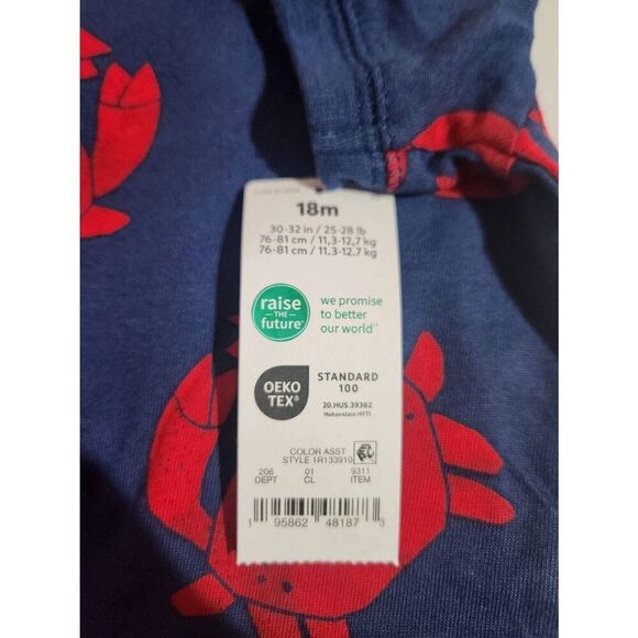 Carters Just one you Crab romper size 18 months new - Picture 4 of 5